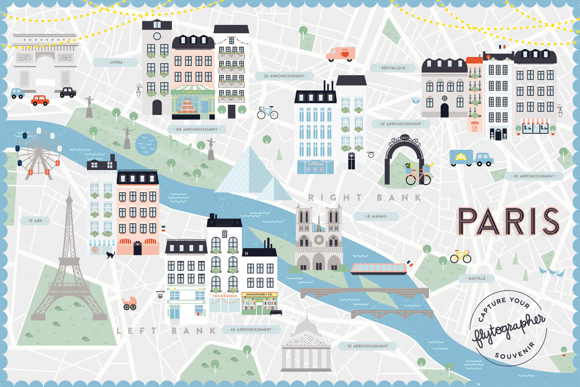 Paris Map Illustration